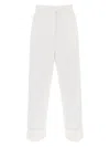 Thom Browne Women's High Waisted Straight Leg Trouser In White