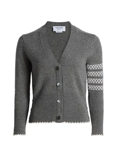 Thom Browne Women's Holiday Hector Wool Cardigan In Gray