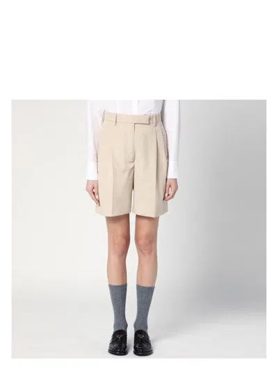 THOM BROWNE WOMEN'S KHAKI BERMUDA SHORTS