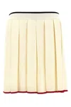 Thom Browne Knitted Pleated Skirt In White
