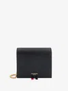 Thom Browne Women Leather Card Holder With Removable Shoulder Strap In Black