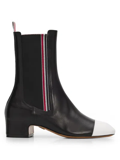 Thom Browne Women's Leather Mid-calf Chelsea Boots In Multi