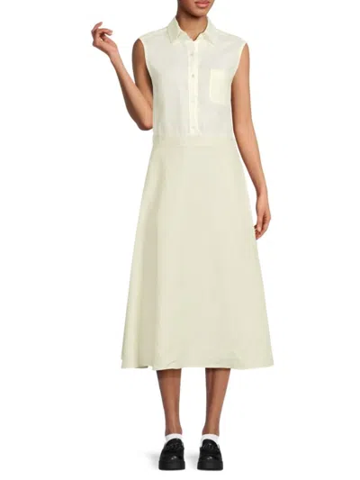 Thom Browne Women's Linen A-line Midi-dress In White