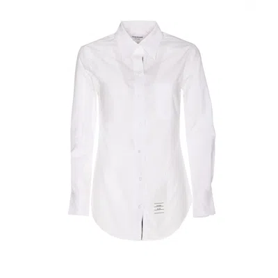 Thom Browne Women Logo Stripe Classic Shirt In White