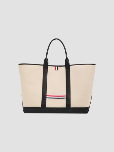 Thom Browne Women's Medium Tool Canvas & Leather Tote Bag In Black