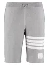 Thom Browne Melange Grey Cotton Bermuda Shorts