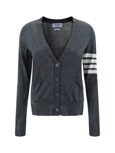 Thom Browne Women Merino Wool Cardigan In Gray