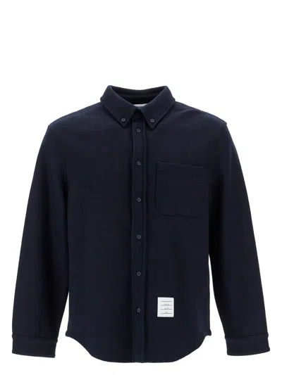 THOM BROWNE WOMEN'S MIDNIGHT COTTON BLEND OVERSIZE SHIRT