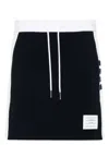 Thom Browne Blocked 4 Bar Mini Skirt With Side Slits In Black