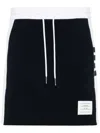 Thom Browne Blocked 4 Bar Mini Skirt With Side Slits In Black
