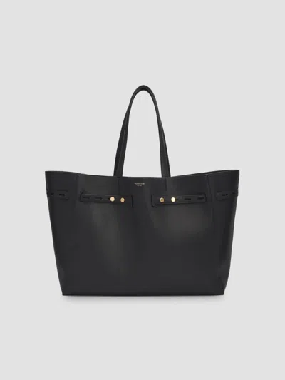 Thom Browne Women's Mr. Thom Cabas Leather Bag In Black
