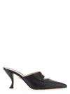 Thom Browne Chic Flat Penny Sandals With 7.5 Cm Heel For Women In Black