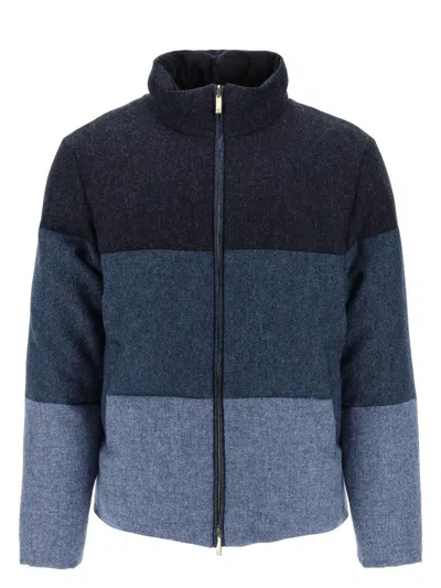 Thom Browne Women's Multicolor Wool Reversible Down Jacket | Size 2 | Mjd091x05385 Color 415