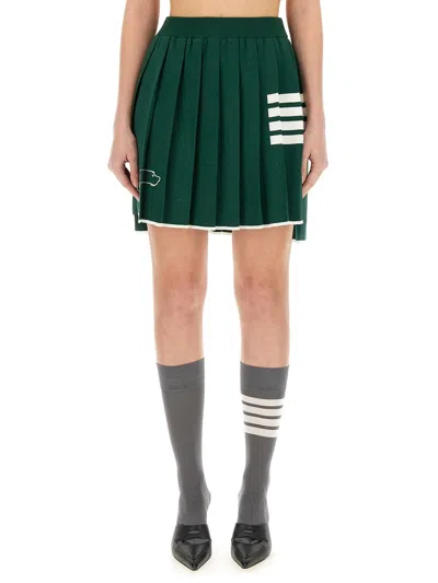 Thom Browne Women Pleated Mini Skirt In Green
