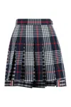 Thom Browne Mini Skirt With Pleated Design And Tricolor Detail In Multicolor