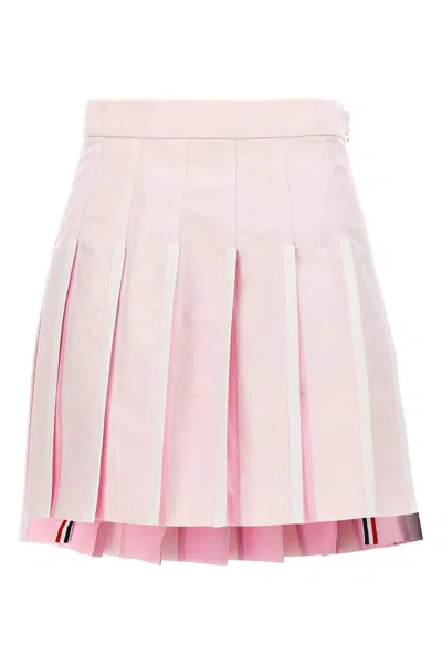 Thom Browne Women Pleated Oxford Skirt In Pink