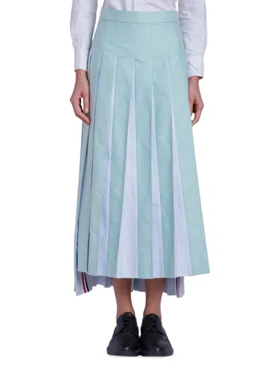 Thom Browne Women's Pleated Skirt In Mint Green