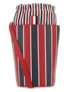 Thom Browne Printed Leather Mini Bucket Bag In Red