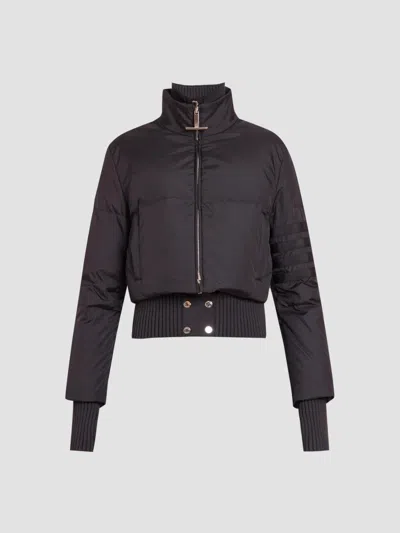 Thom Browne Women's Ripstop Zip-front Down Crop Jacket In Black