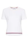 Thom Browne Cropped T-shirt In Cotton In White
