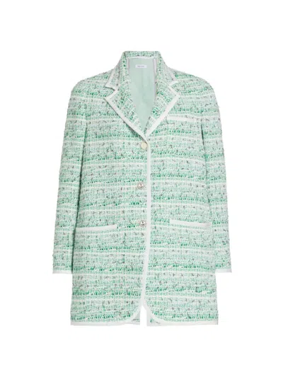 Thom Browne Women's Sack Tweed Tailored Jacket In Green