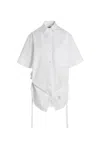 Thom Browne Distinctive Logo Patch Shirt Dress In White