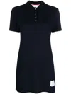 Thom Browne Checked Jacquard Polo Minidress In Black