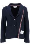 Thom Browne Compact Knit Blazer Jackets Blue In Blue