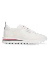 Thom Browne Soft Tech Leather Runner Sneakers In White