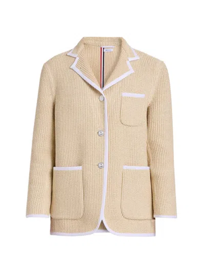 Thom Browne Women's Straw Piping Soft Shoulder Sport Coat In Brown