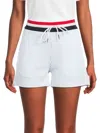 Thom Browne Tricolour-waistband Seersucker Shorts In Open Blue