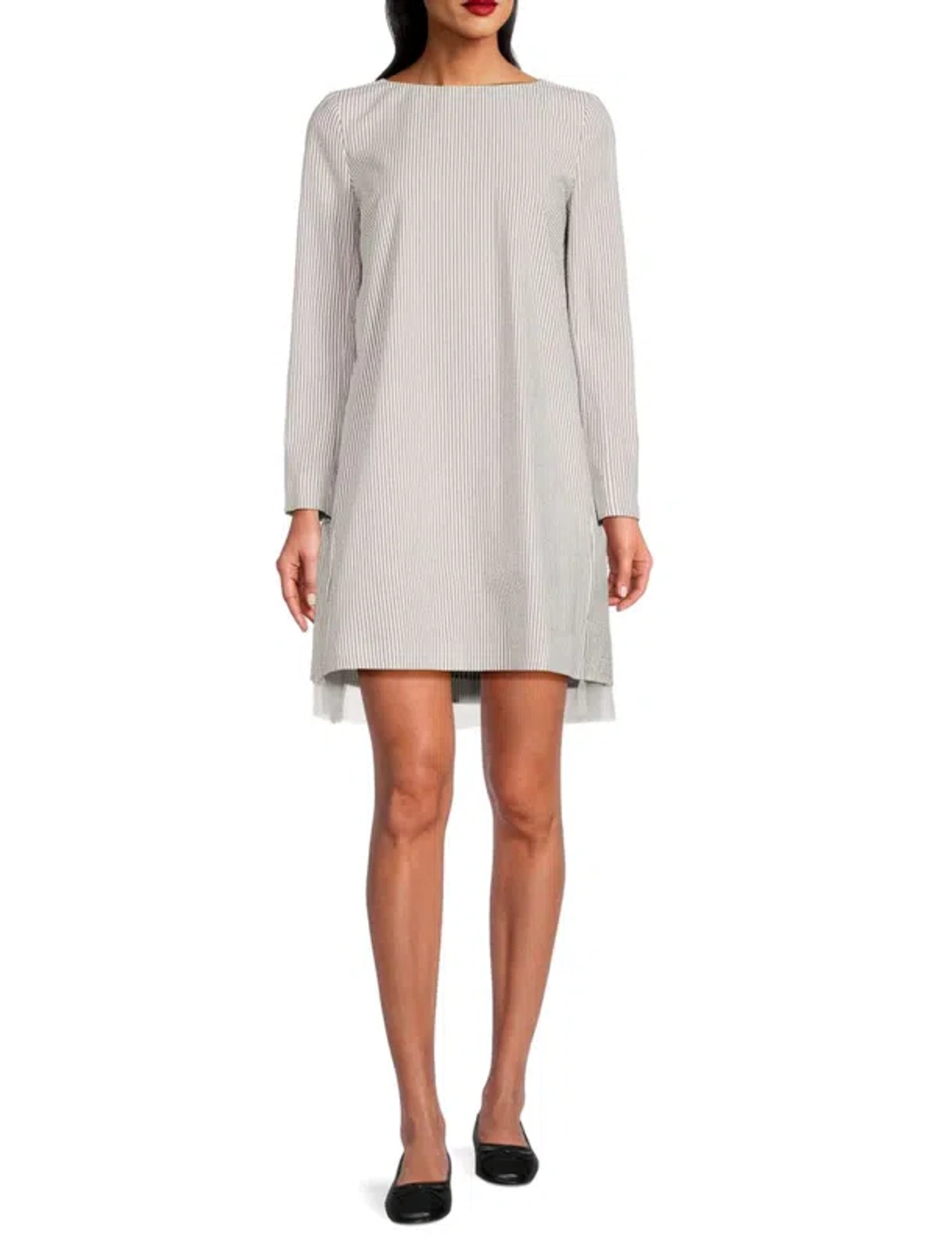 Thom Browne Women's Striped Mini Dress In Grey | ModeSens