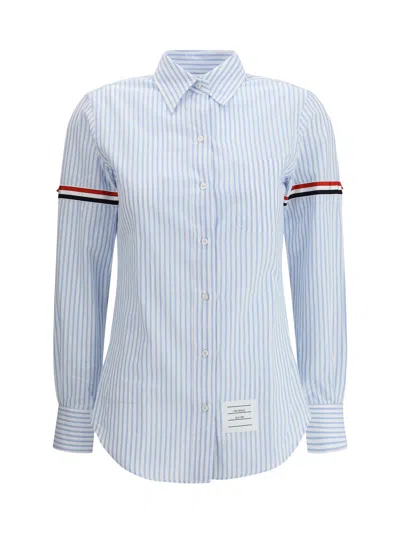 Thom Browne Women Striped Shirt With Colored Bands In Multicolor