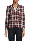 Thom Browne Plaid Tailored Jacket With Structured Silhouette In Multi