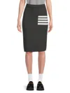 Thom Browne 4-bar Links Stitch Pencil Skirt In Dark Grey