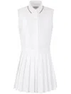 Thom Browne High Waist Pleated Skirt Polo Collar Dress