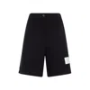 Thom Browne Logo-tag Bermuda Shorts In Blue