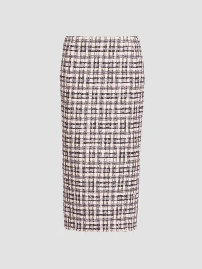 Thom Browne Women's Tweed Low-rise Pencil Midi Skirt In White