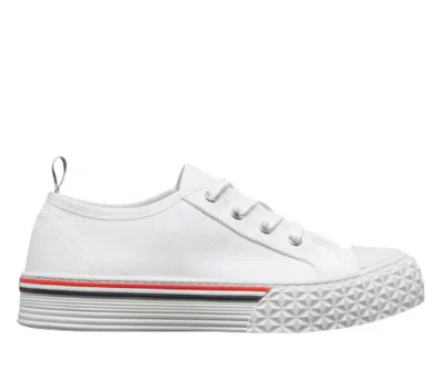 Thom Browne Low-top White Cotton Canvas Sneakers