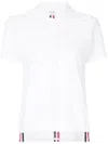 Thom Browne White Rwb Cotton Polo Shirt In White
