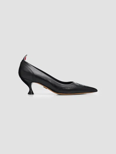 Thom Browne Women's Wingtip 50mm Leather Pumps In Black
