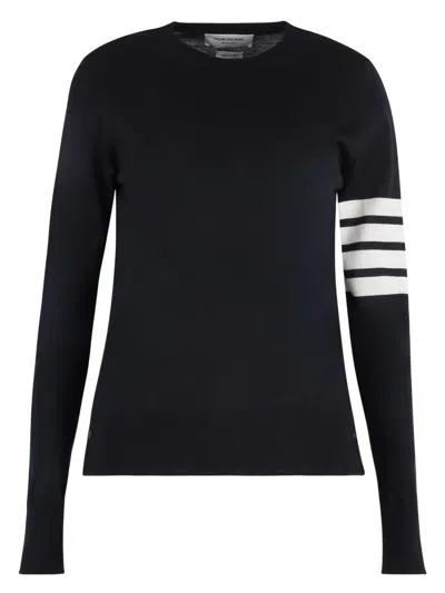THOM BROWNE WOMEN'S WOOL 4-BAR RELAXED PULLOVER SWEATER