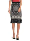 Thom Browne Women's Wool Blend Midi Skirt In Navy