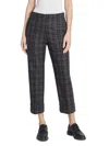 Thom Browne Ladies Charcoal Check-pattern Cropped Trousers In Charcoal