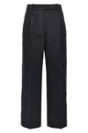 Thom Browne Women White Stitching Wool Pants In Blue