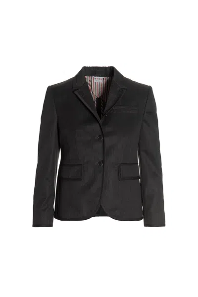 Thom Browne Wool Single Breast Blazer Jacket In Gray
