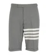 Thom Browne Wool 4-bar Stripe Shorts In Grey