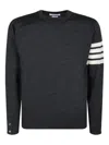 Thom Browne Wool Crewneck Sweater In Black