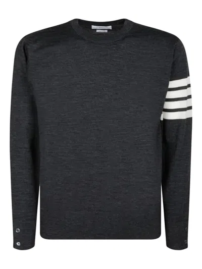 Thom Browne Wool Crewneck Sweater In Dark Grey