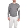 Thom Browne L Crewneck Sweater With 4 Bar Inlay In Gray